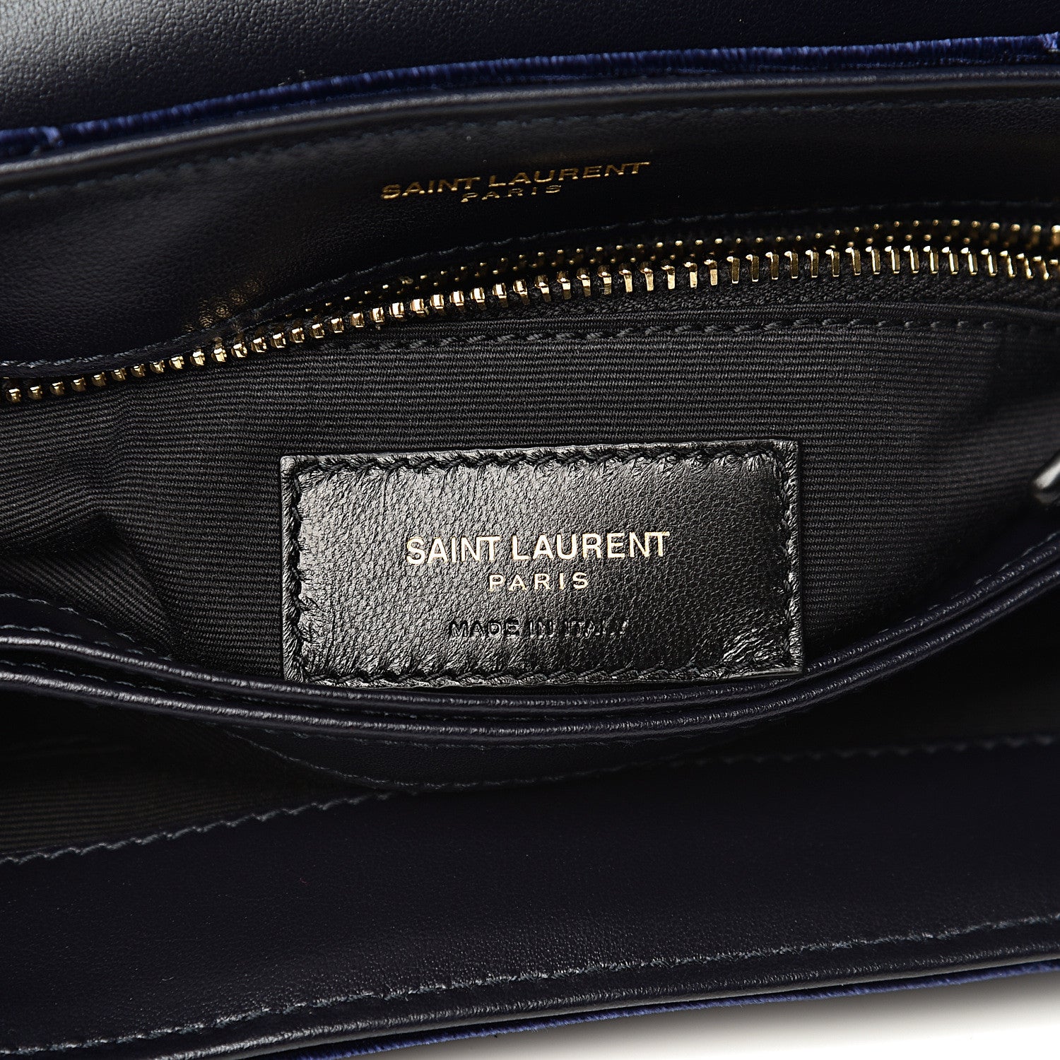 Saint Laurent Velvet Y Quilted Monogram Toy Loulou Crossbody Bag Navy 7 of 11