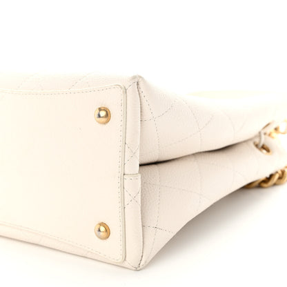 Chanel Grained Calfskin Stitched Small Drawstring Bag White 10 of 13