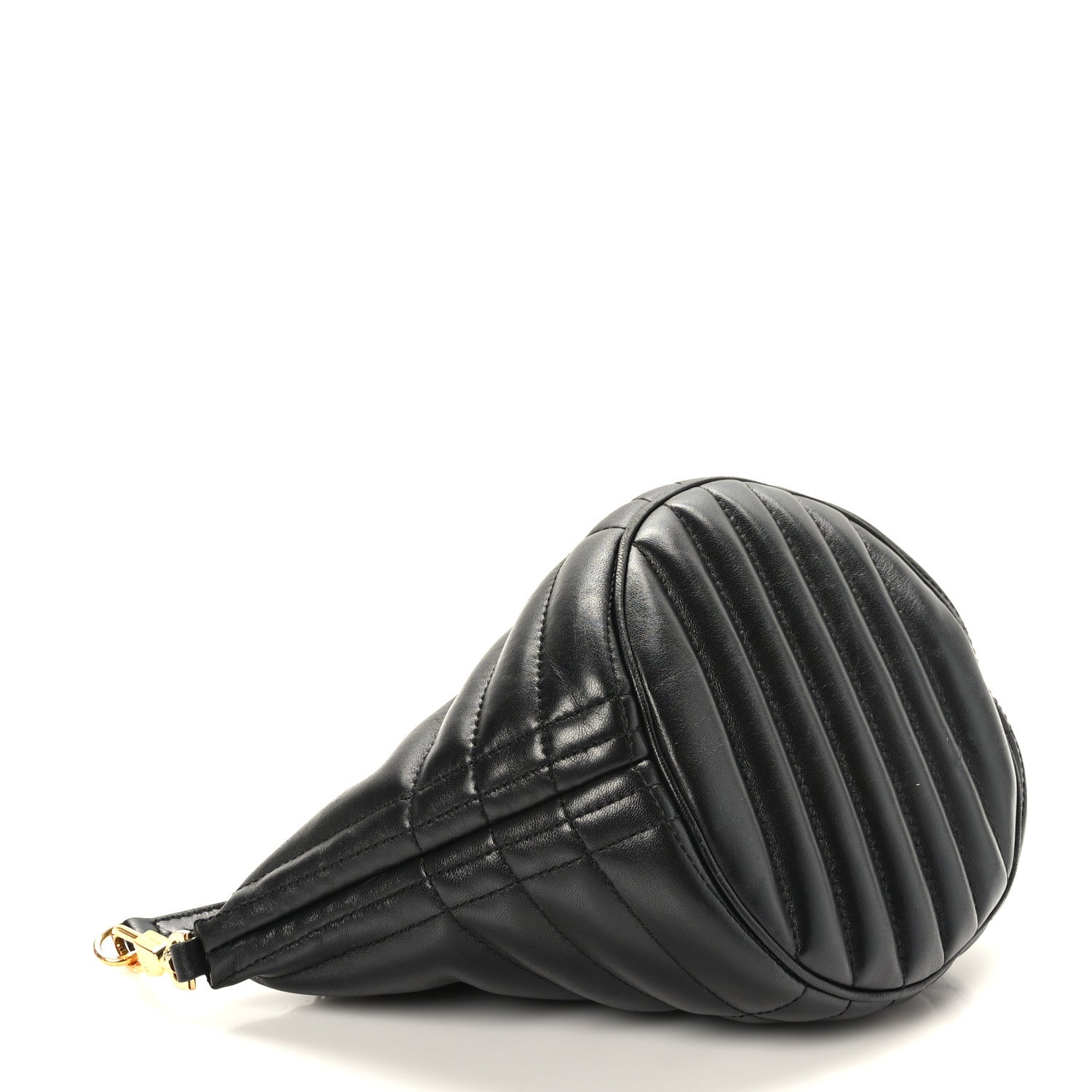 Burberry Lambskin Quilted Small Crescent Lola Bag Black 4 of 9