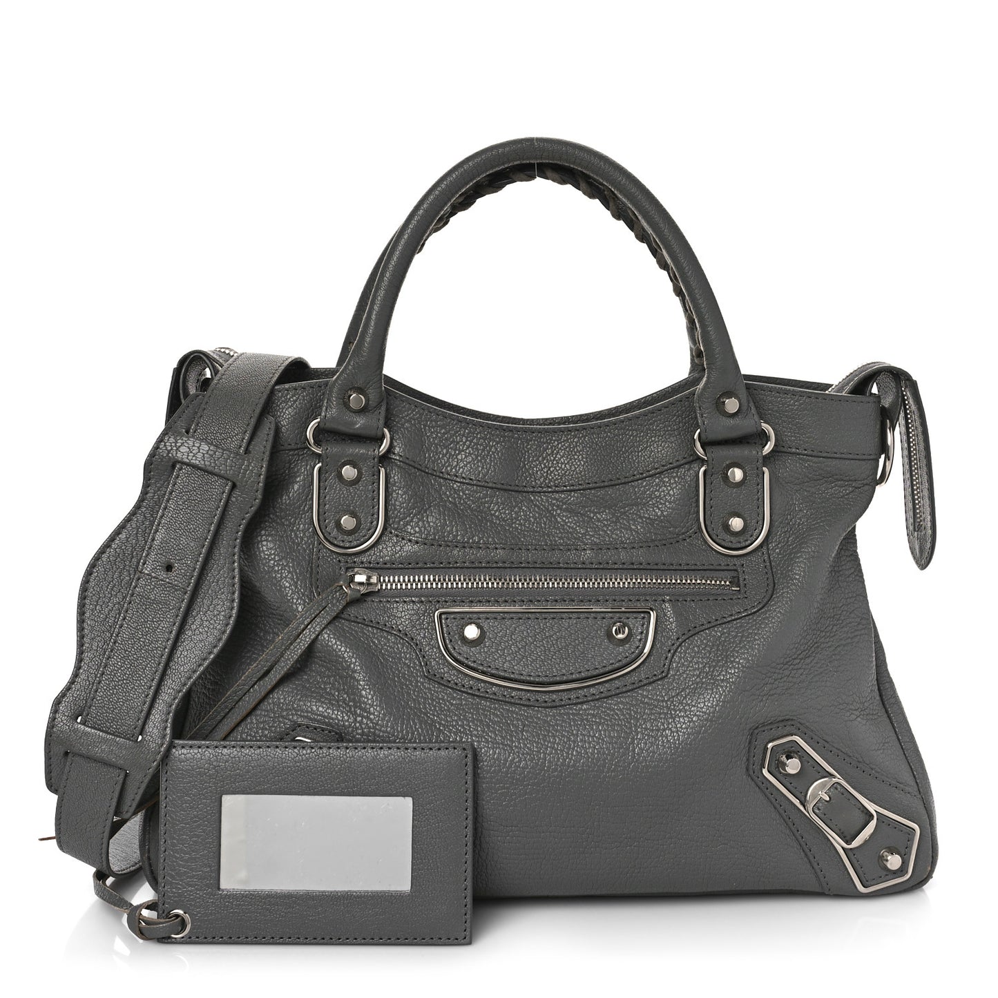 Chevre Silver Metallic Edge Hardware Town Gris Acier