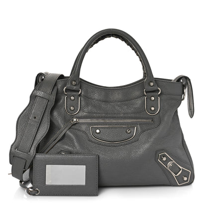 Balenciaga Chevre Silver Metallic Edge Hardware Town Gris Acier 1 of 10