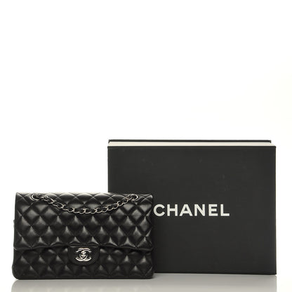 Chanel Lambskin Quilted Medium Double Flap Black 8 of 8