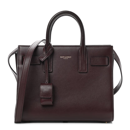 Saint Laurent Calfskin Nano Sac De Jour Dark Amaranto 1 of 11