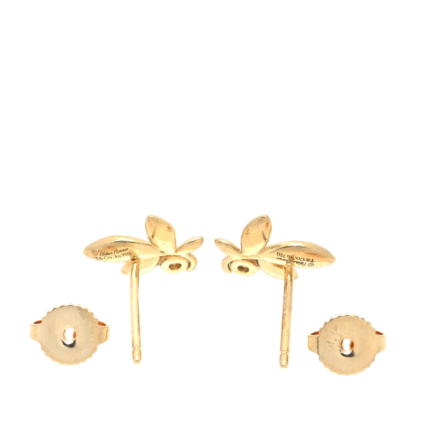 18K Yellow Gold Diamond Paloma Picasso Olive Leaf Earrings