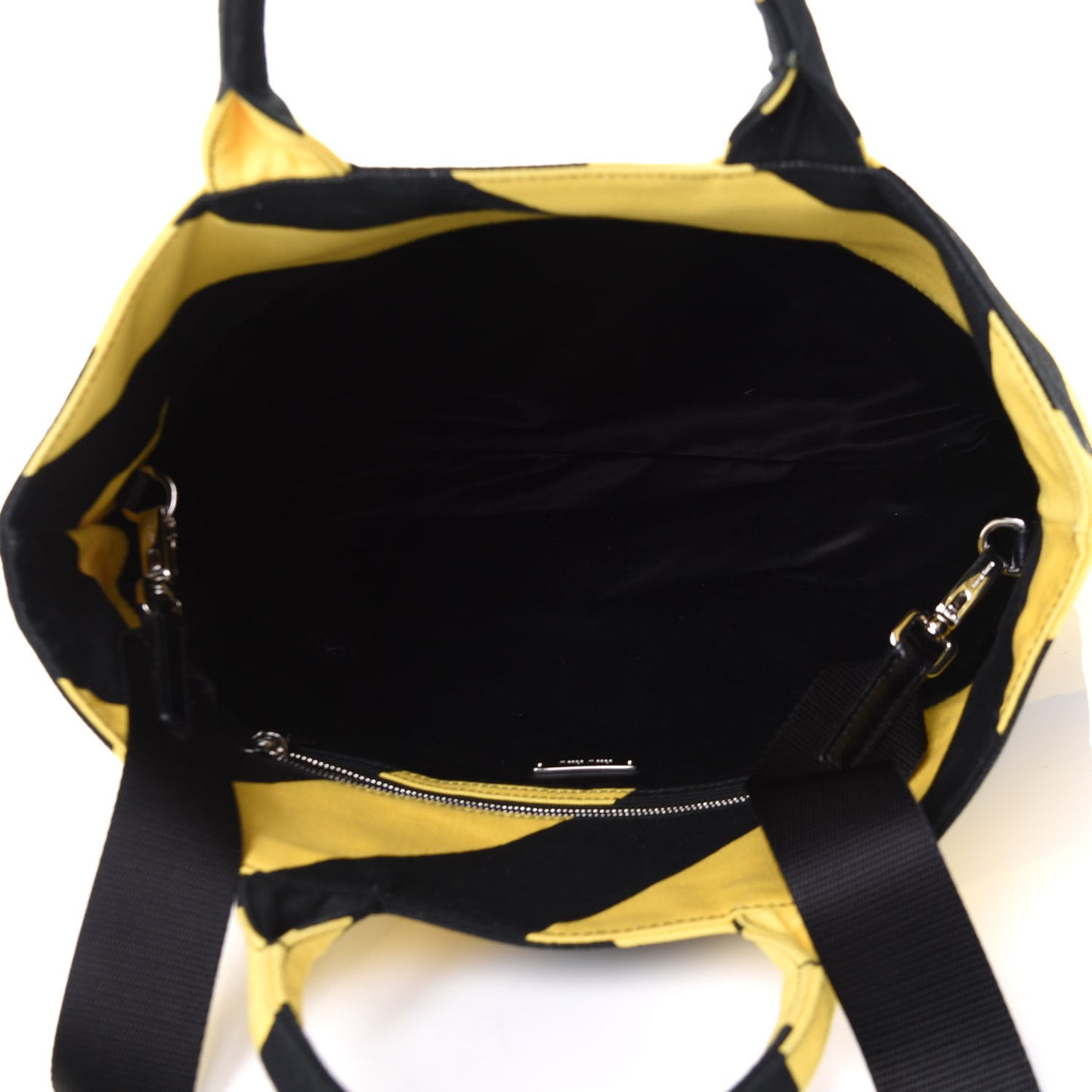 Canvas Shopping Tote Black Yellow
