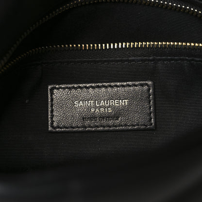 Saint Laurent Lambskin Quilted Toy Loulou Puffer Monogram Chain Satchel Black 6 of 12