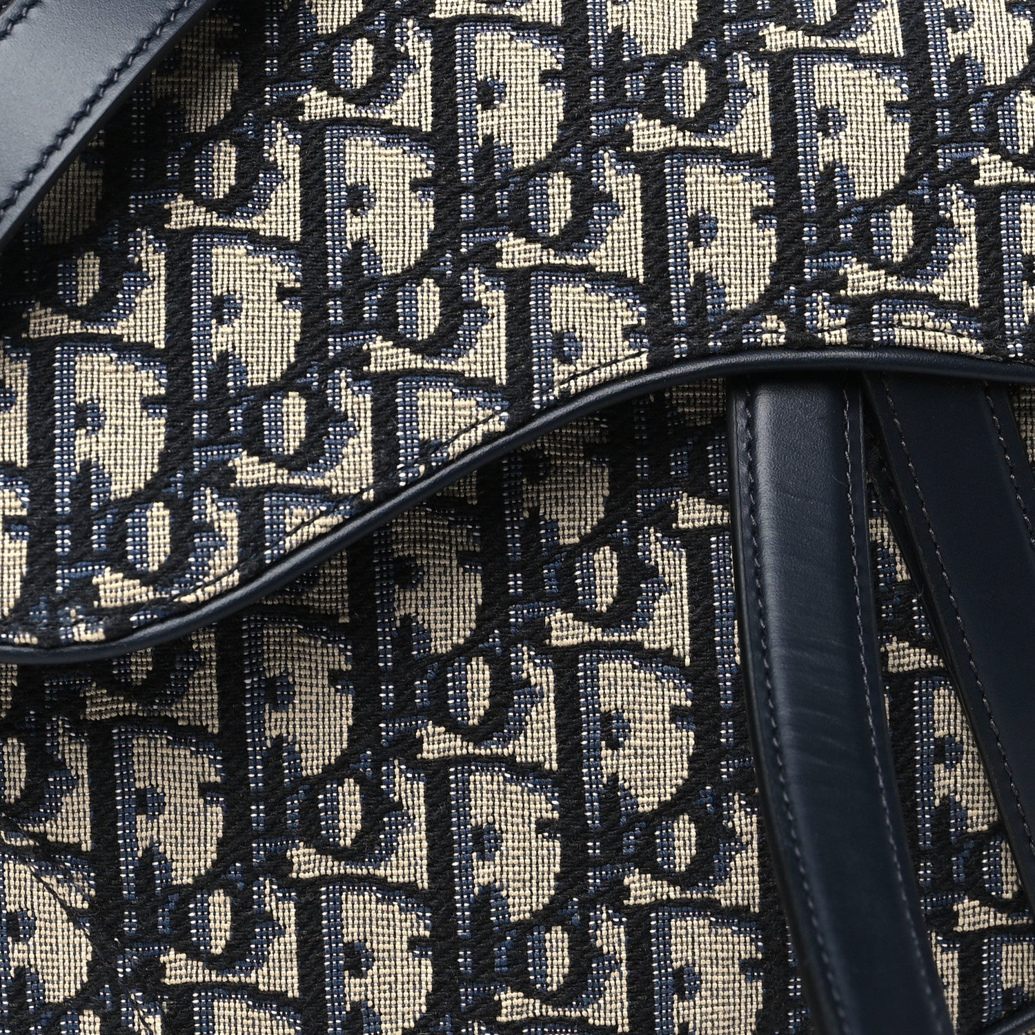 Christian Dior Oblique Saddle Bag With Strap Blue 8 of 10