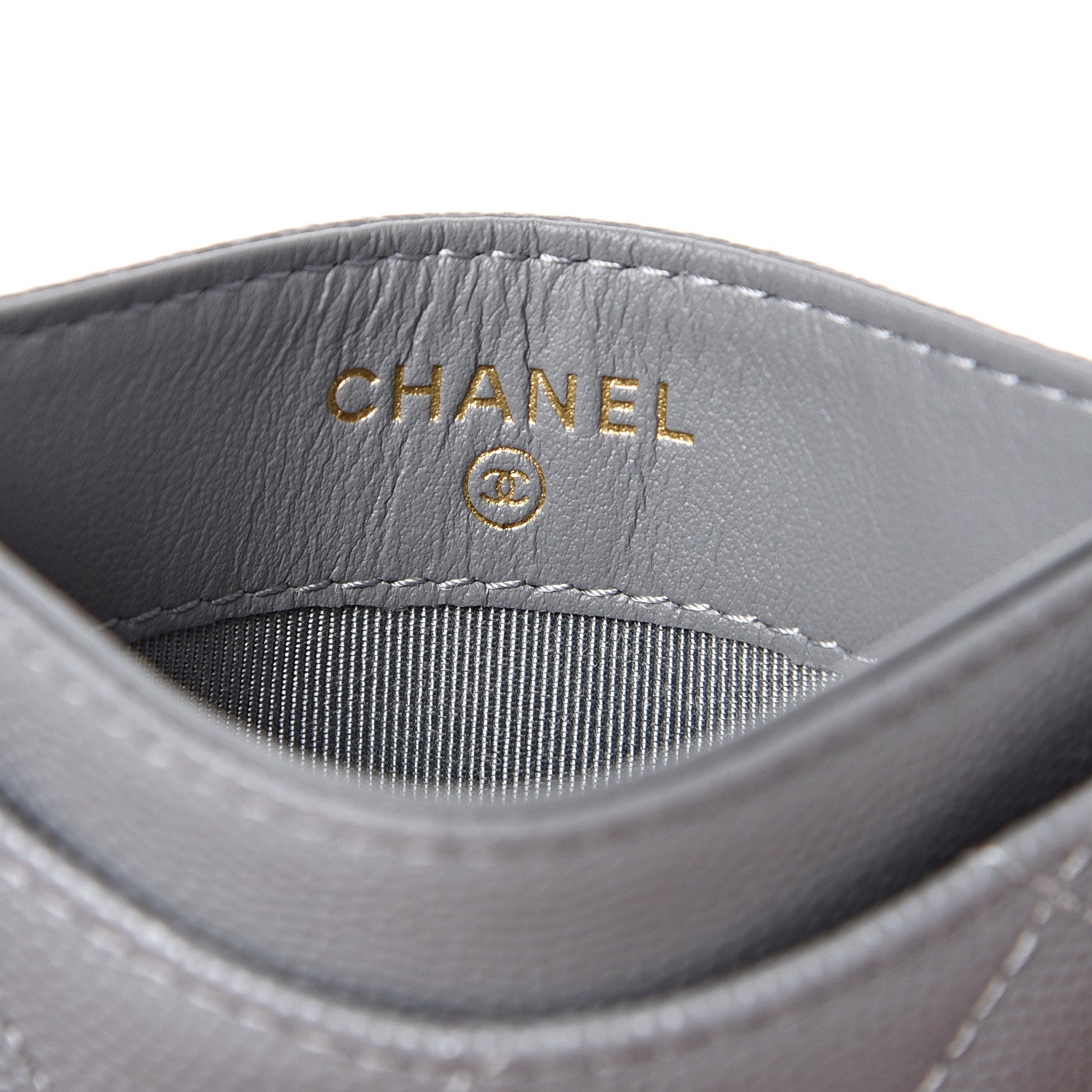 Chanel Caviar Quilted Card Holder Grey 5 of 8