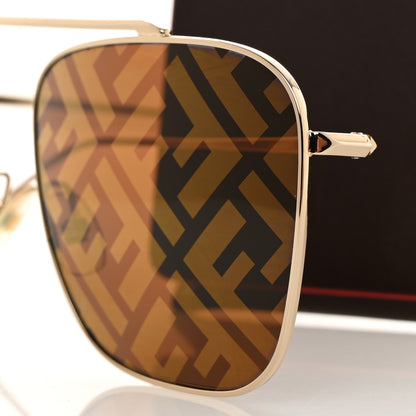 Fendi Metal Fendi Forever Aviator Sunglasses FF0406/S Gold 7 of 8