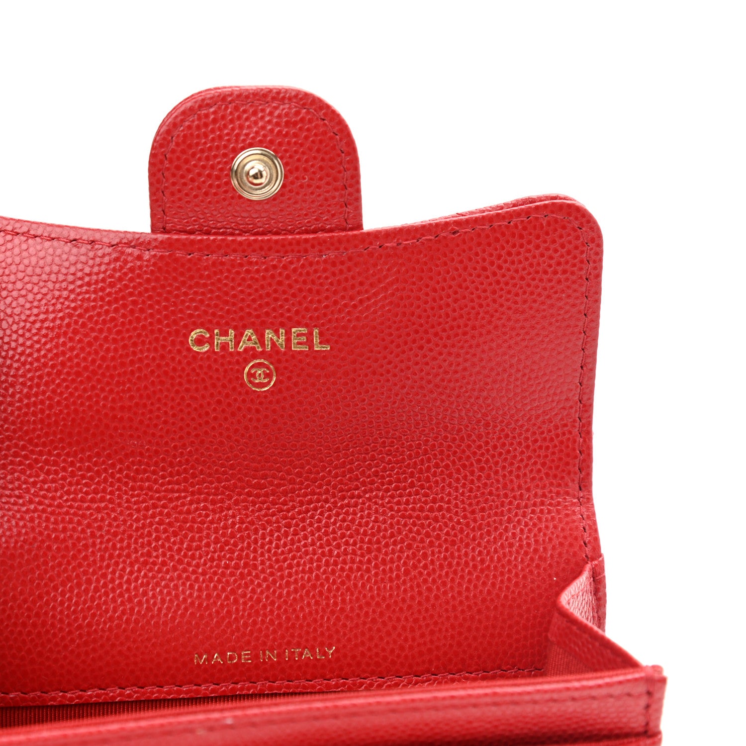 Chanel Caviar Quilted Flap Card Holder Wallet Red 6 of 9