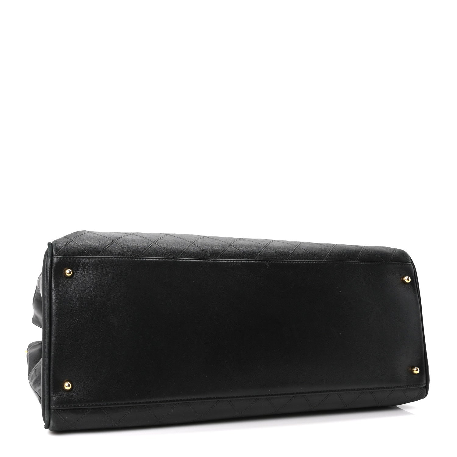 Chanel Calfskin Stitched XL Weekender Black 4 of 10