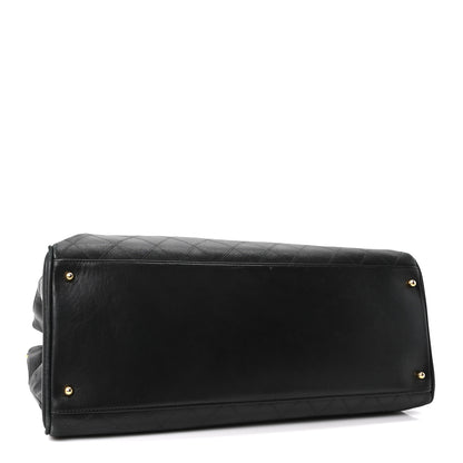 Chanel Calfskin Stitched XL Weekender Black 4 of 10