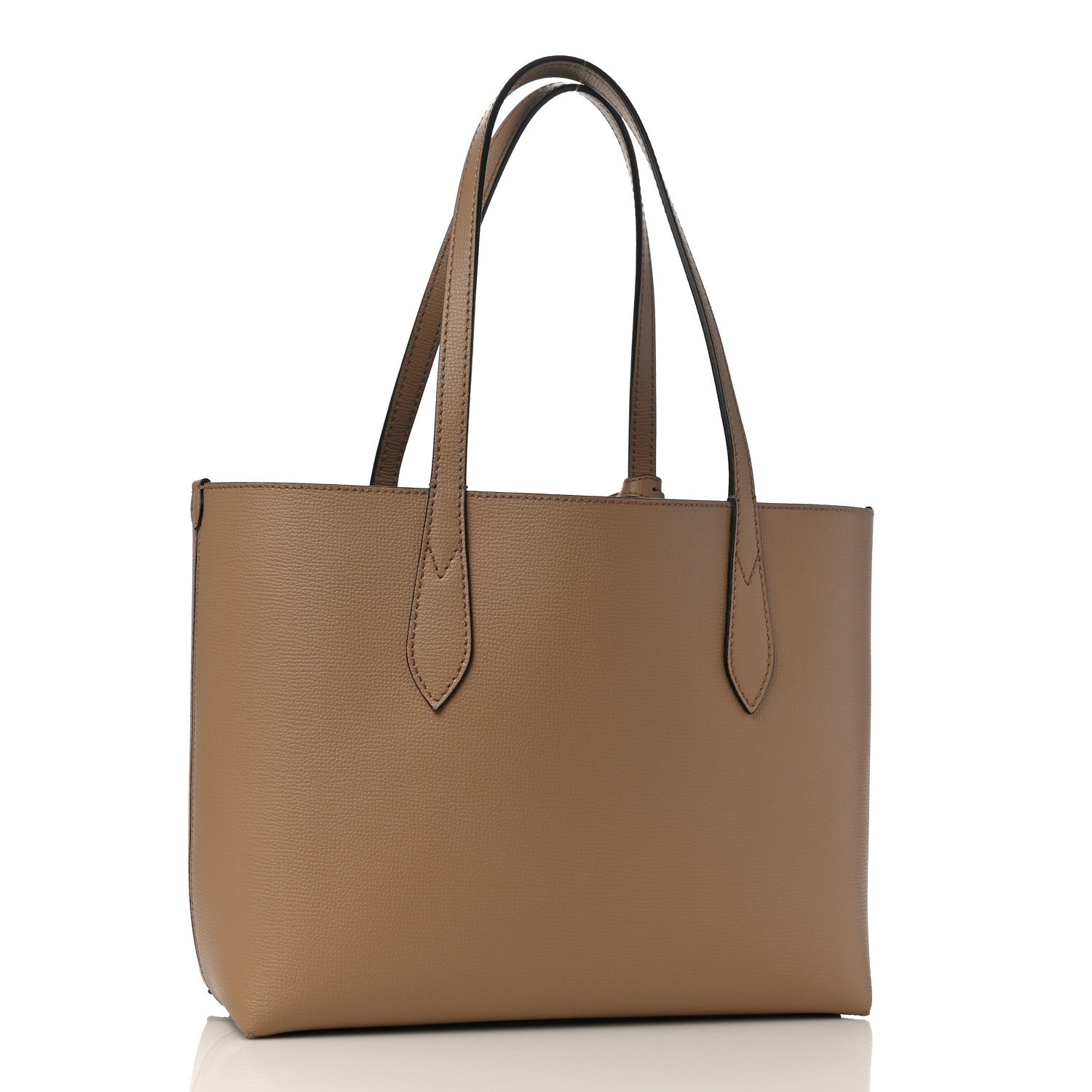 Burberry Grainy Calfskin Haymarket Check Small Reversible Tote Mid Camel 9 of 16