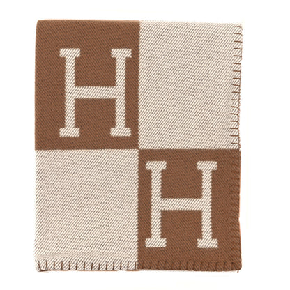 Hermes Wool Cashmere Avalon Blanket Ecru Camel 1 of 3