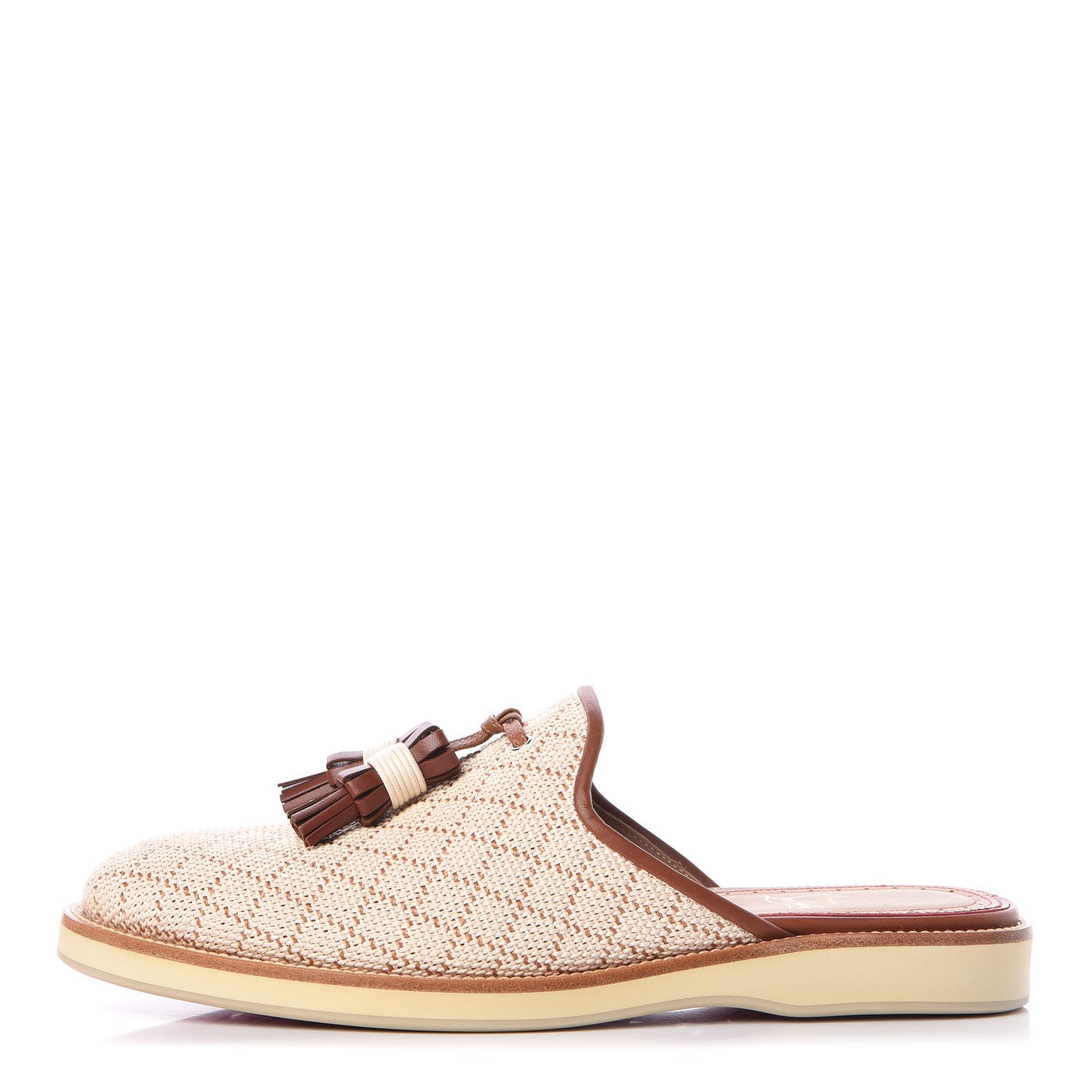 Christian Louboutin Calf Nappa Paille Matelasse Mens Youseffo Flat 41 Beige Cuoio 1 of 8