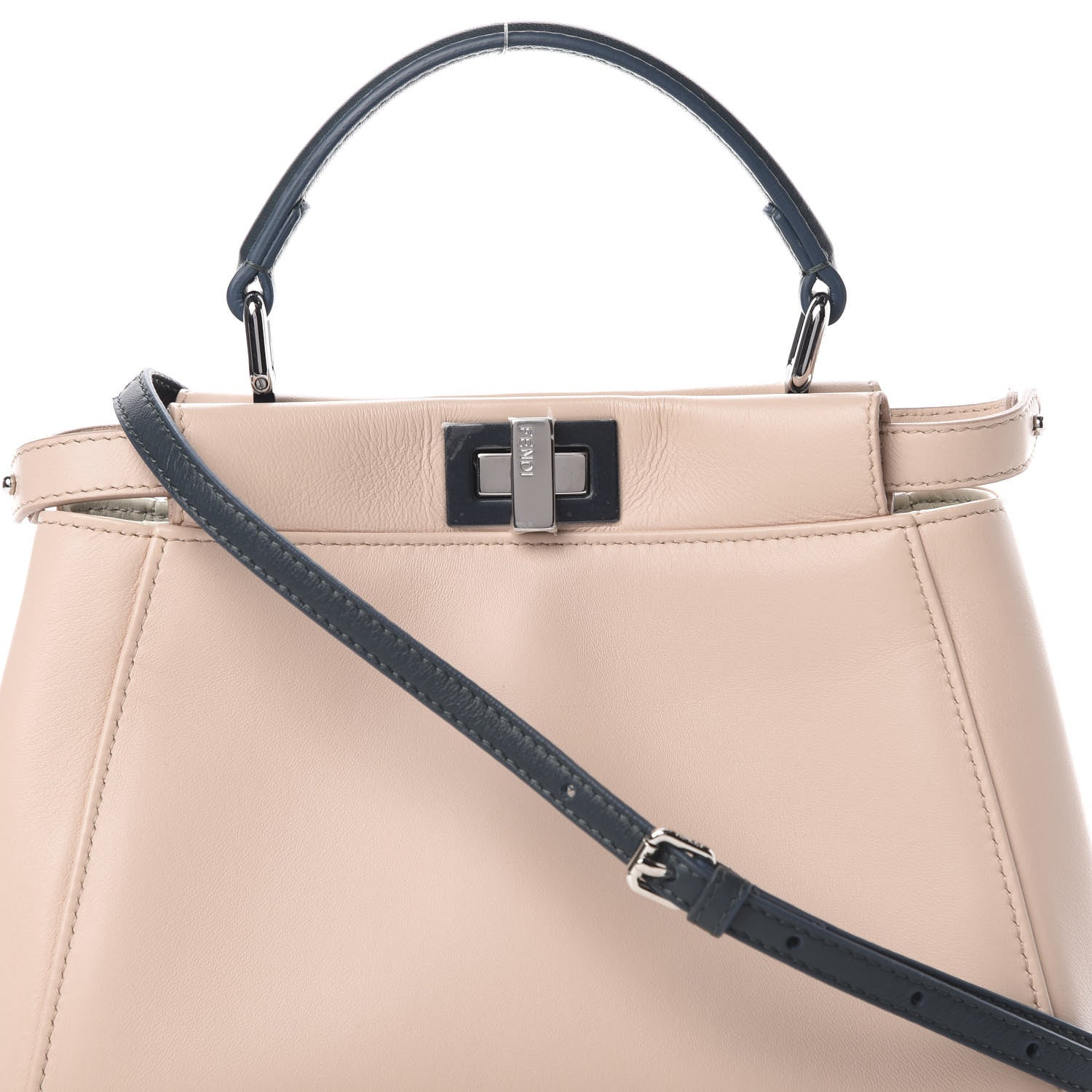 Fendi Nappa Colorblock Mini Peekaboo Iconic Satchel Soap Amazzonia Opal 11 of 14