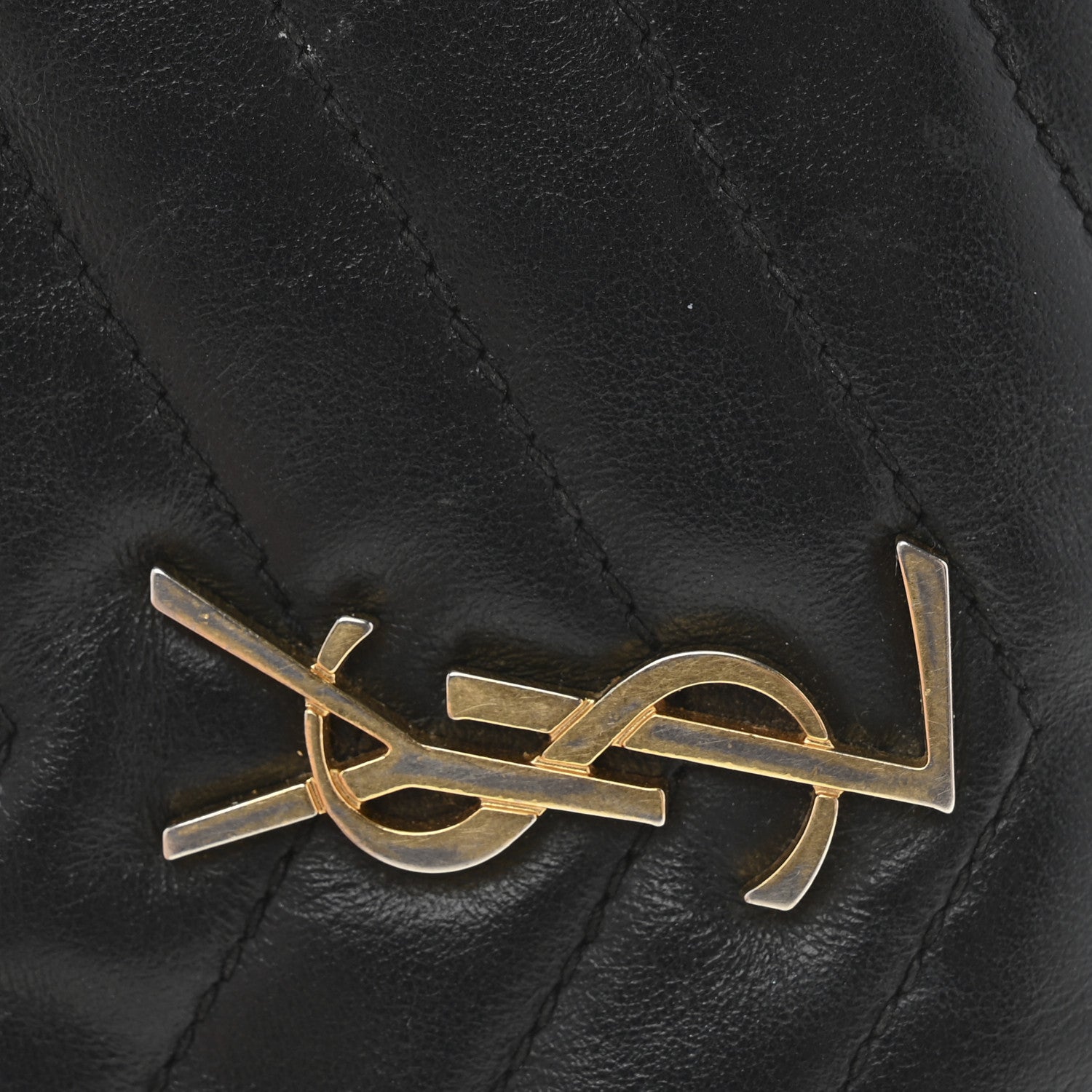 Saint Laurent Calfskin Matelasse Monogram Key Pouch Black 10 of 12