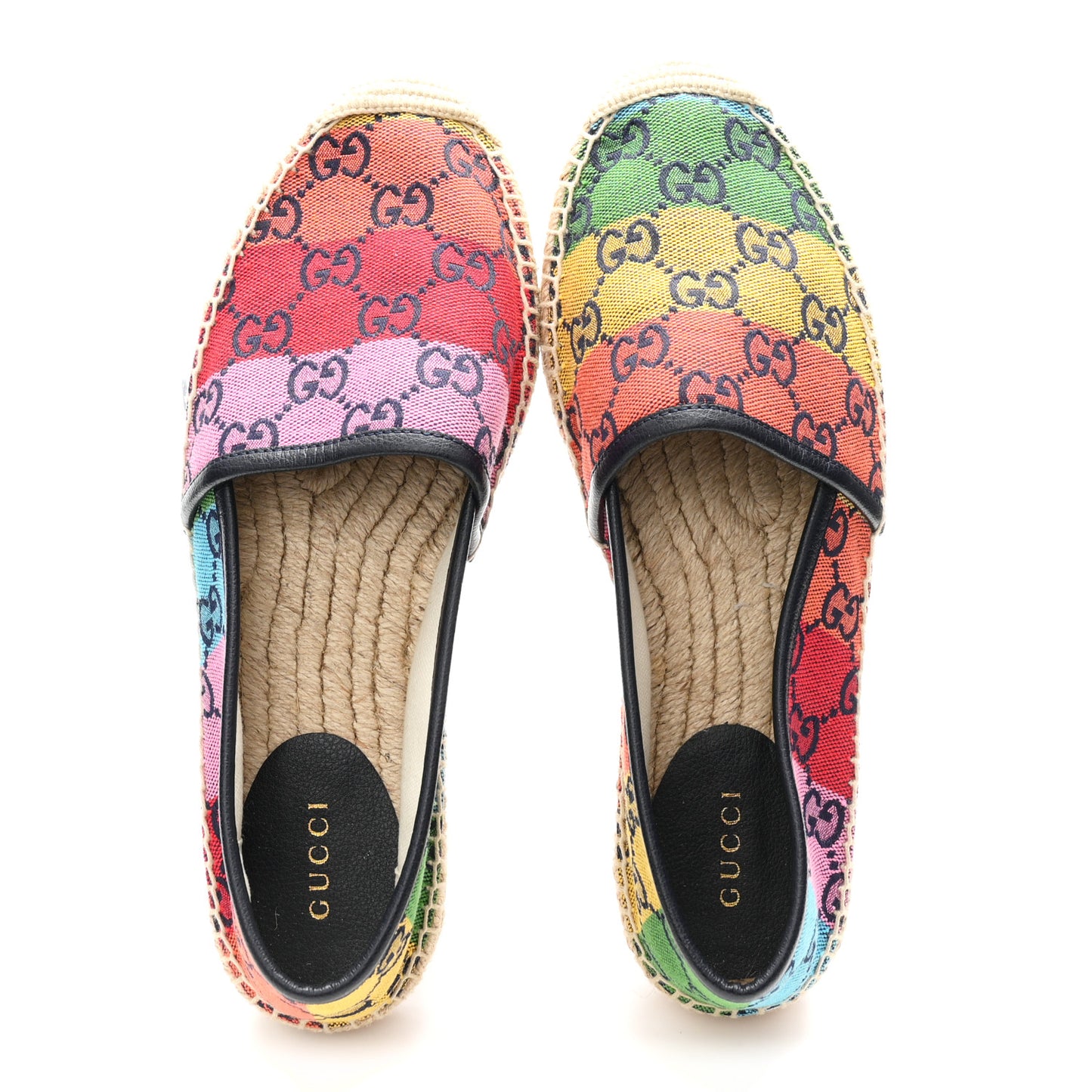 Monogram Multicolor Womens Espadrilles 37.5 Blue Rainbow Blue