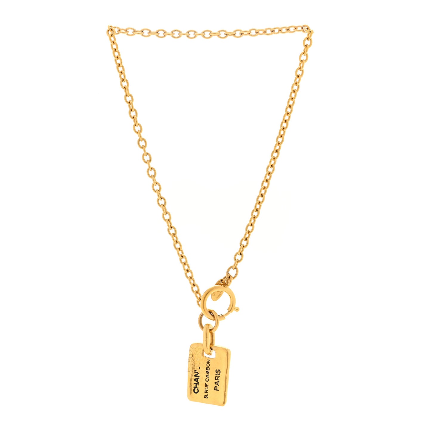 31 Rue Cambon Tag Pendant Necklace Gold