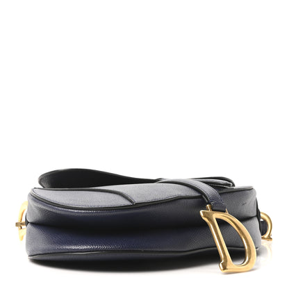 Christian Dior Grained Calfskin Saddle Bag Navy 4 of 10