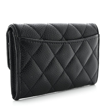 Chanel Caviar Quilted Flap Card Holder Wallet Black 3 of 11