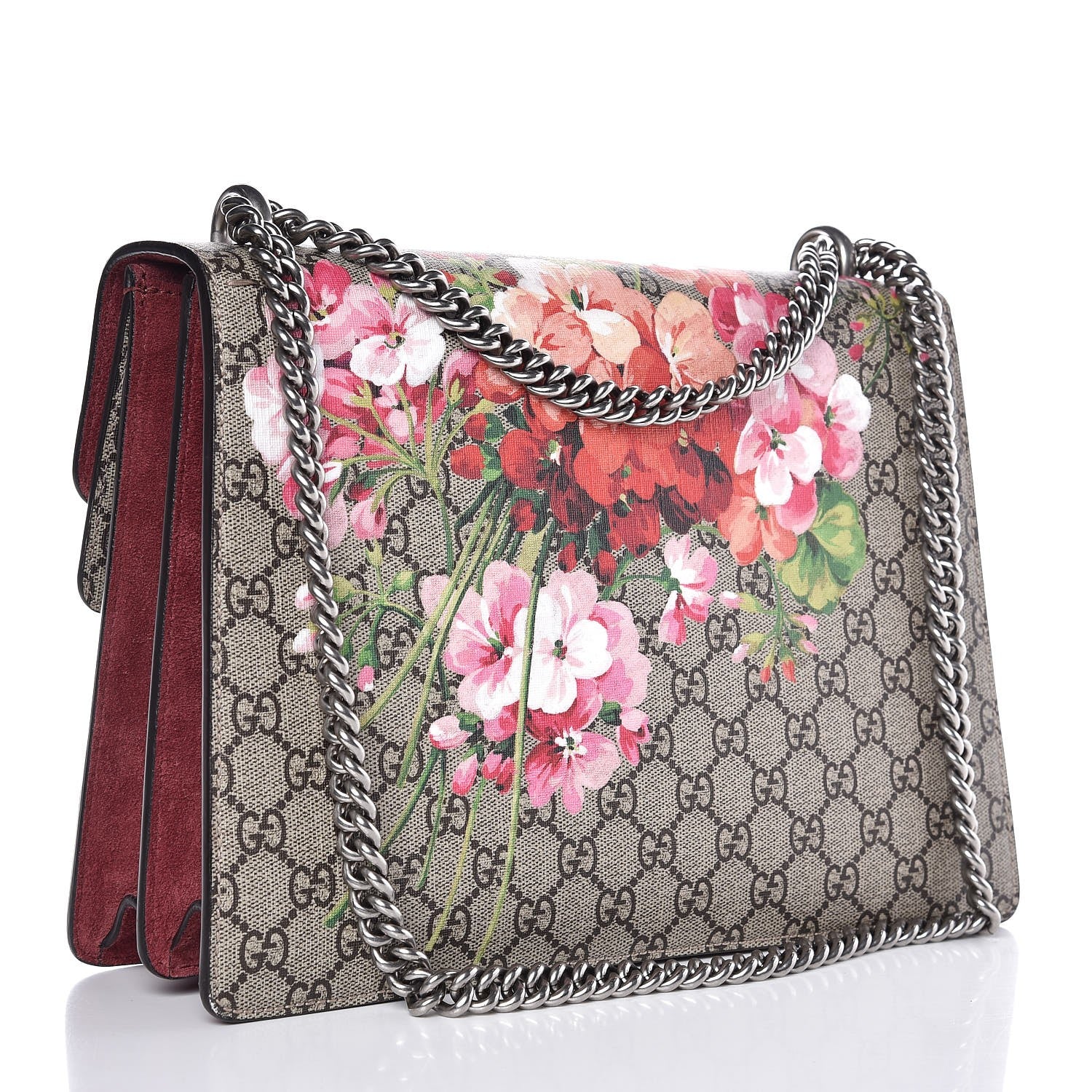 Gucci GG Supreme Monogram Blooms Medium Dionysus Shoulder Bag Beige Multicolor Dry Rose 3 of 7