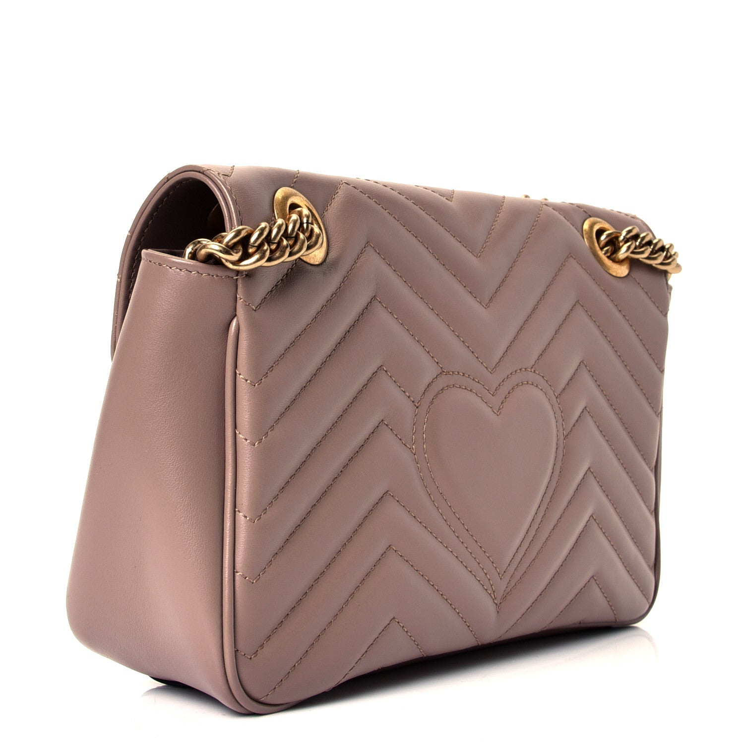 Gucci Calfskin Matelasse Small GG Marmont Shoulder Bag Porcelain Rose 2 of 4