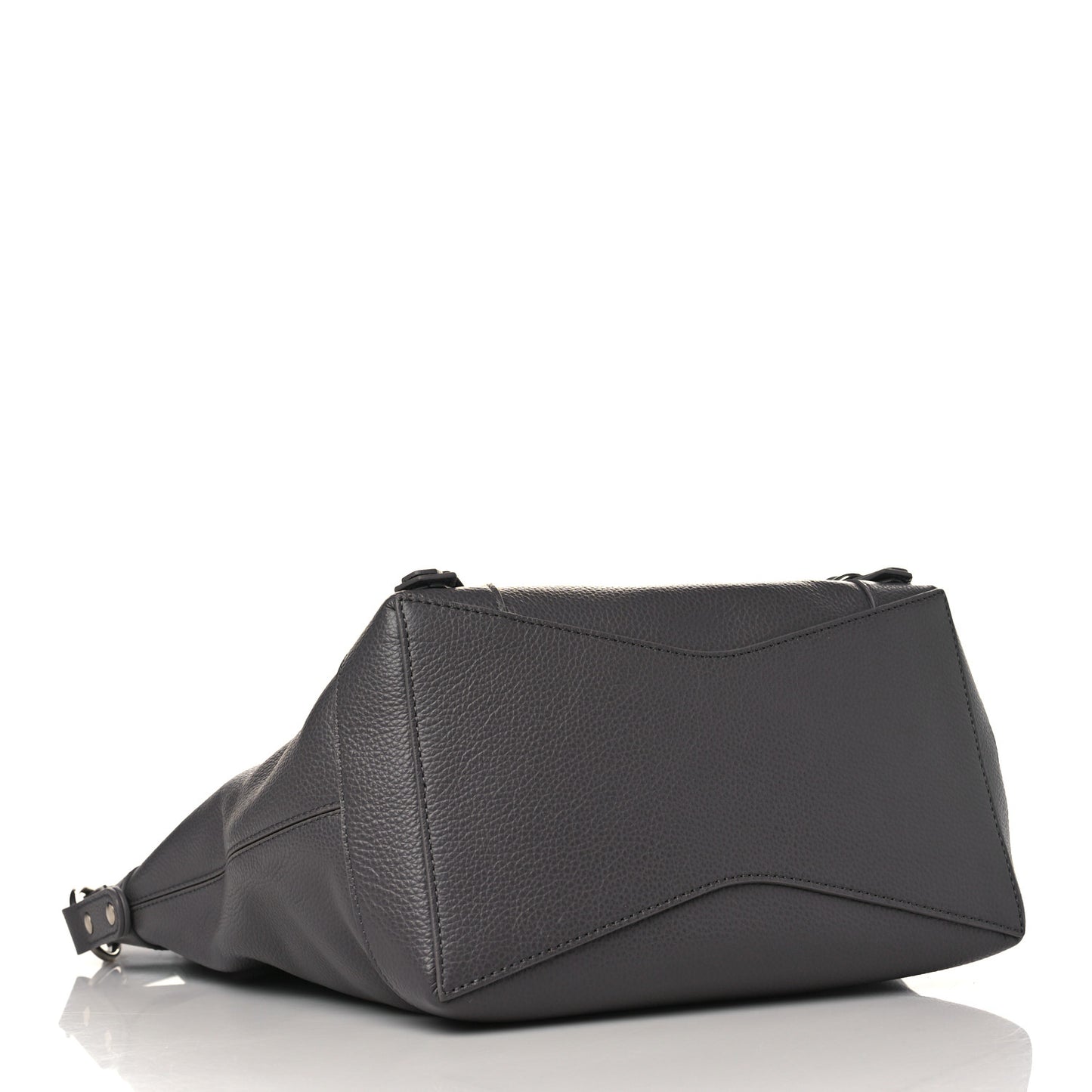 Grained Calfskin Silver Hardware Small Neo Classic Hobo Dark Grey