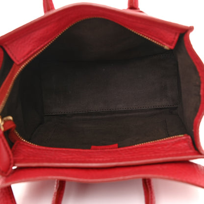 Celine Drummed Calfskin Nano Luggage Red 4 of 11