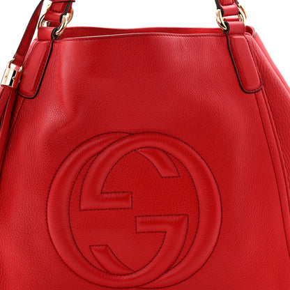 Gucci Pebbled Calfskin Medium Soho Shoulder Bag Tabasco Red 8 of 11