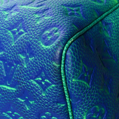 Louis Vuitton Taurillon Illusion Keepall Bandouliere 50 Bleu Vert 9 of 11