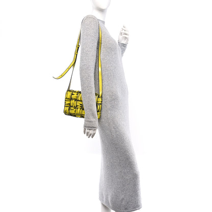 Bottega Veneta Patent Maxi Intrecciato Padded Cassette Crossbody Bag New Chartreuse Black 2 of 11