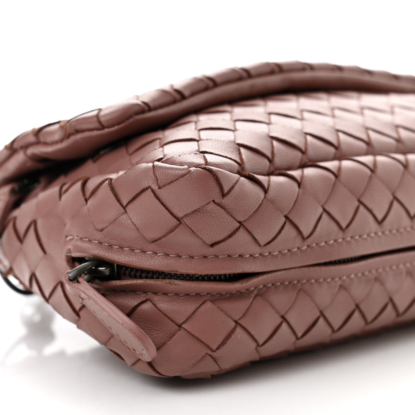 Nappa Intrecciato Small Chain Crossbody Dusty Rose