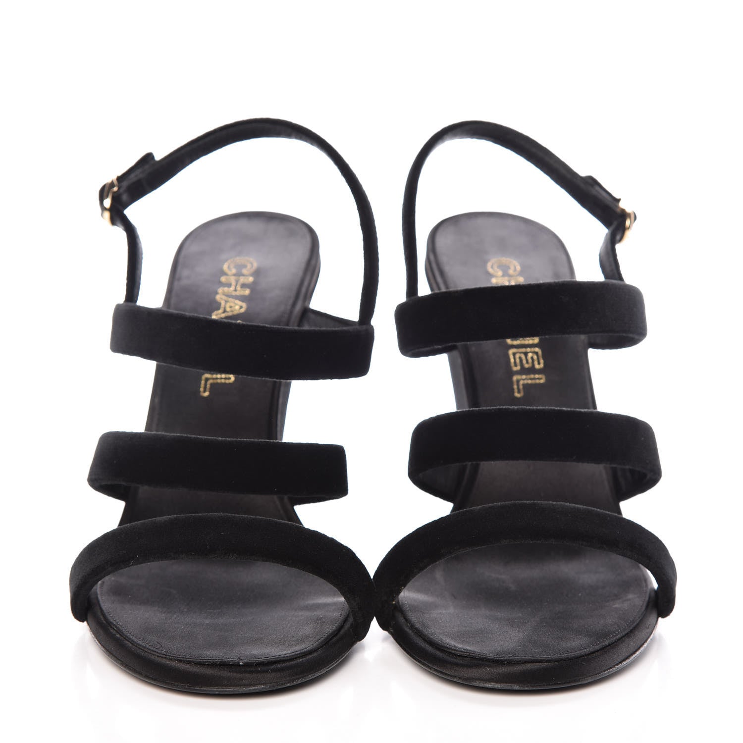 Chanel Velvet CC Sandals 41 Black 2 of 20