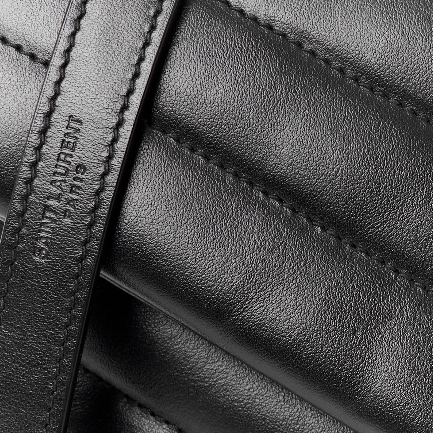 Calfskin Y Quilted Monogram Small Loulou Chain Satchel Black
