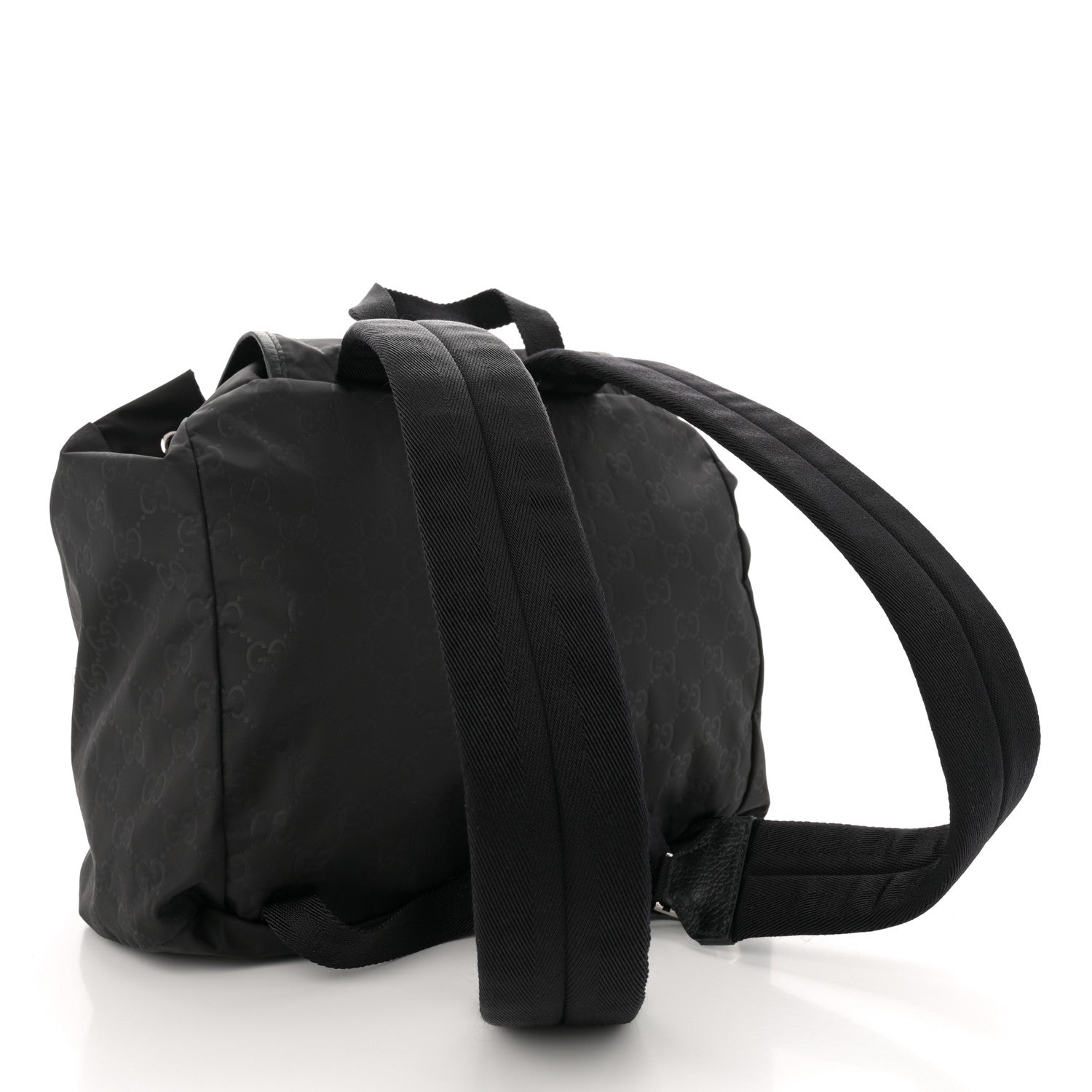 Gucci Nylon Monogram Medium Light Single Buckle Backpack Black 3 of 11