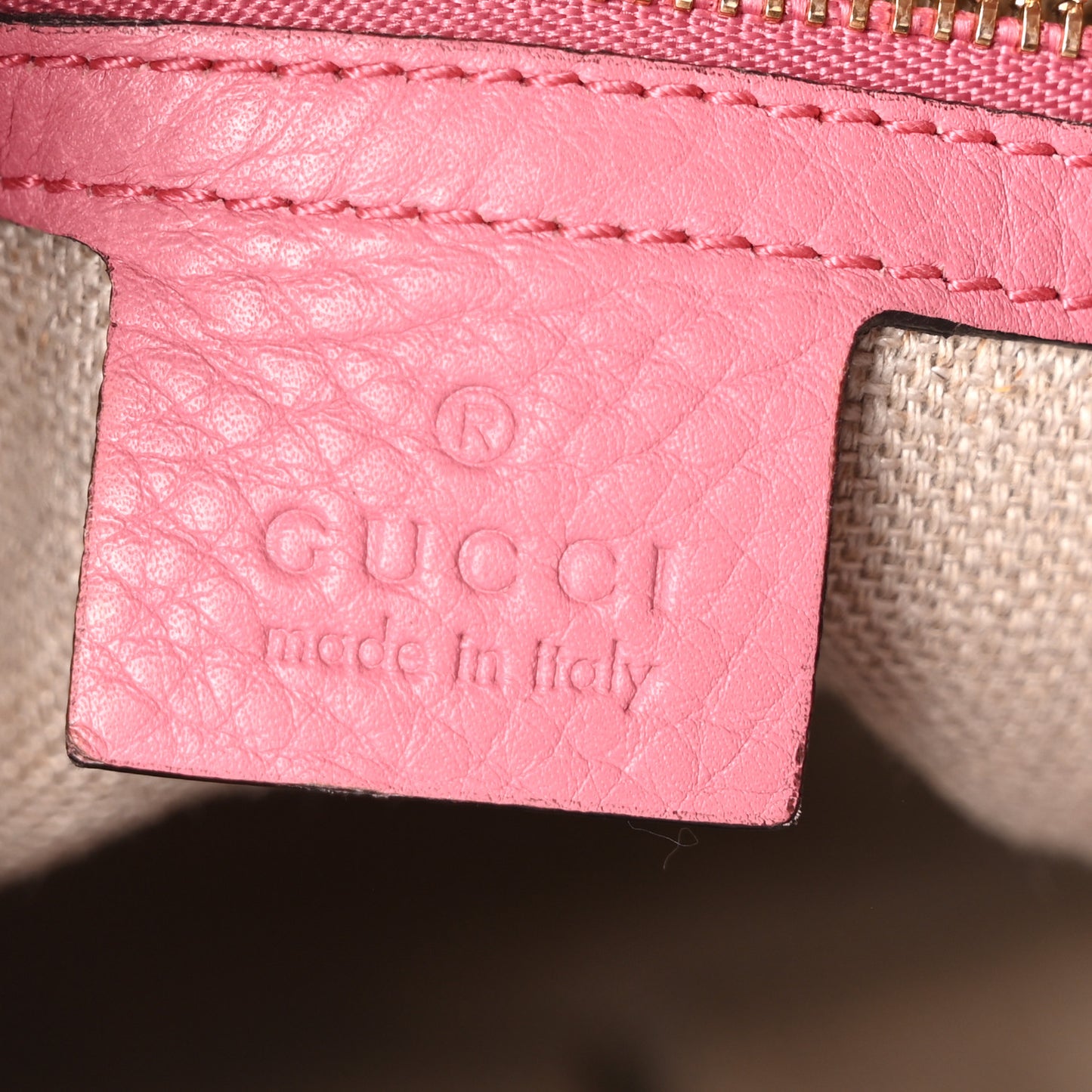 GG Monogram Calfskin Bucket Bag Pink