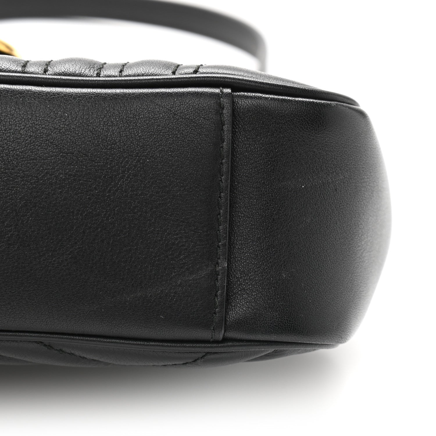 Gucci Calfskin Matelasse Mini GG Marmont Shoulder Bag Black 10 of 11