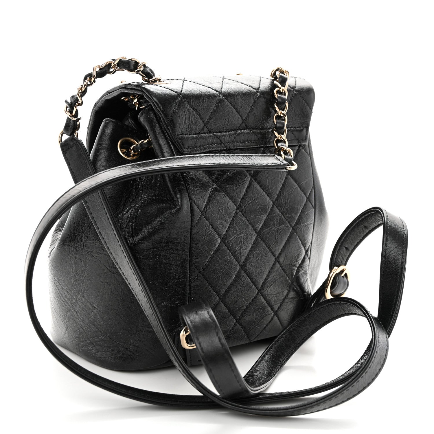 Chanel Lambskin Quilted Small Duma Drawstring Backpack Black 3 of 10