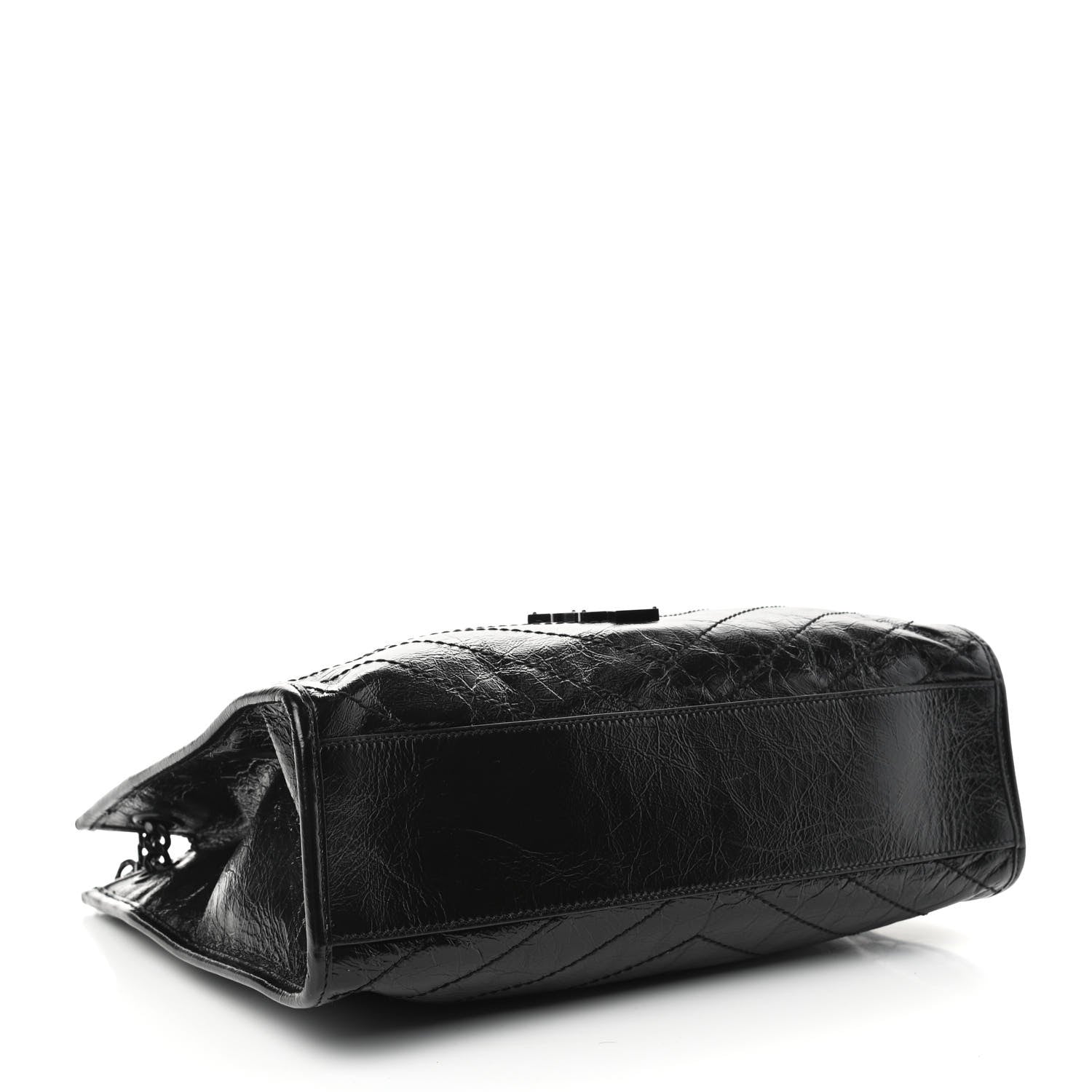 Saint Laurent Crinkled Calfskin Matelasse Monogram Medium Niki Shopper Tote Black 4 of 9