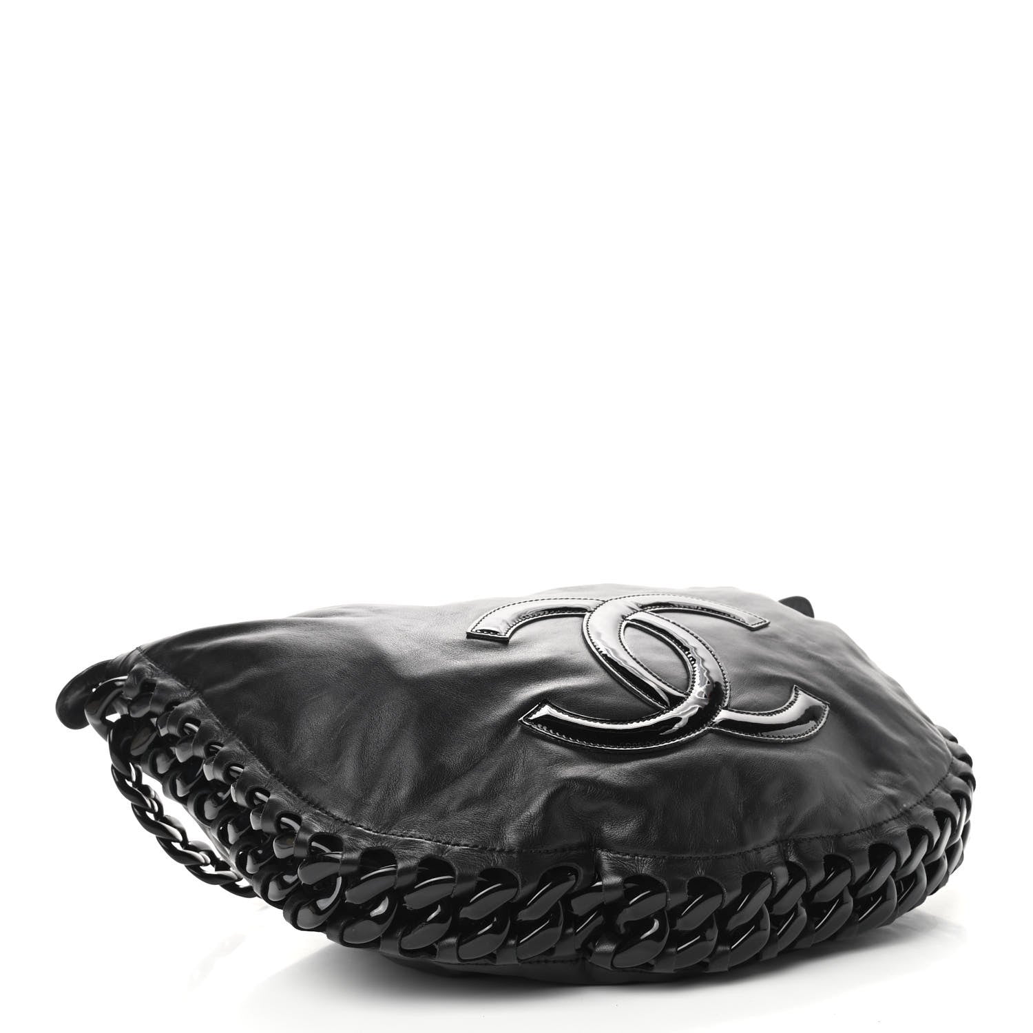 Chanel Calfskin Modern Chain Rhodoid Hobo Black 3 of 9