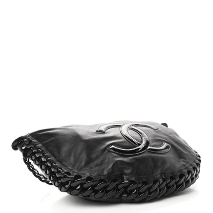 Chanel Calfskin Modern Chain Rhodoid Hobo Black 3 of 9