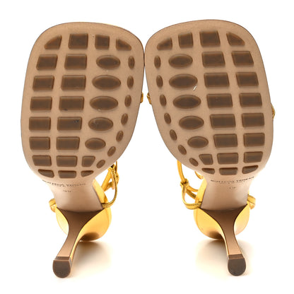 Bottega Veneta Laminated Calfskin The Line 90mm Sandals 39 Gold 5 of 9