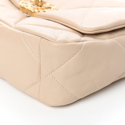 Chanel Lambskin Quilted Medium 19 Flap Beige 8 of 10
