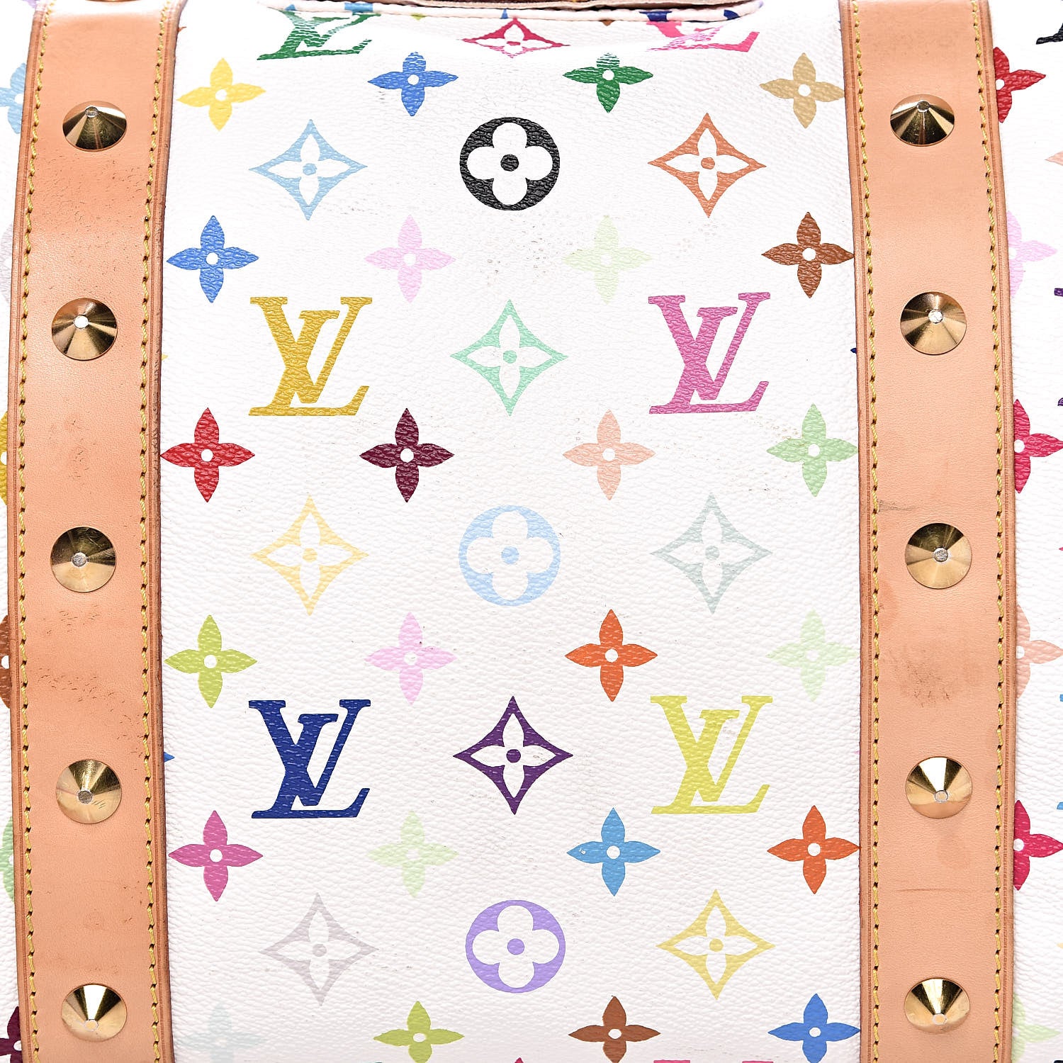 Louis Vuitton Monogram Multicolor Keepall 45 White 9 of 18