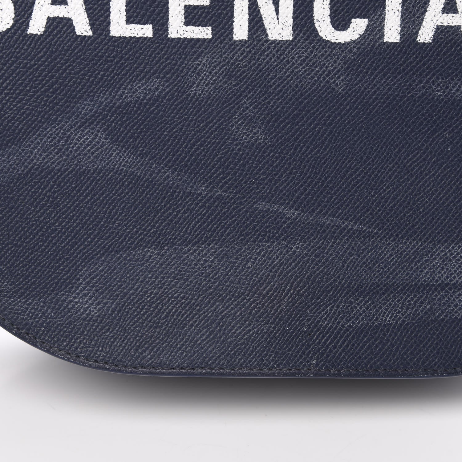 Balenciaga Grained Calfskin Logo Print S Ville Day Bag Bleu Canopee 14 of 16