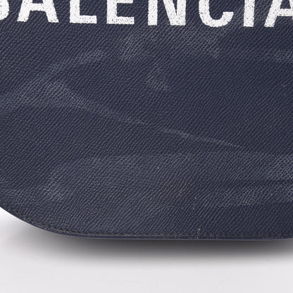 Balenciaga Grained Calfskin Logo Print S Ville Day Bag Bleu Canopee 14 of 16