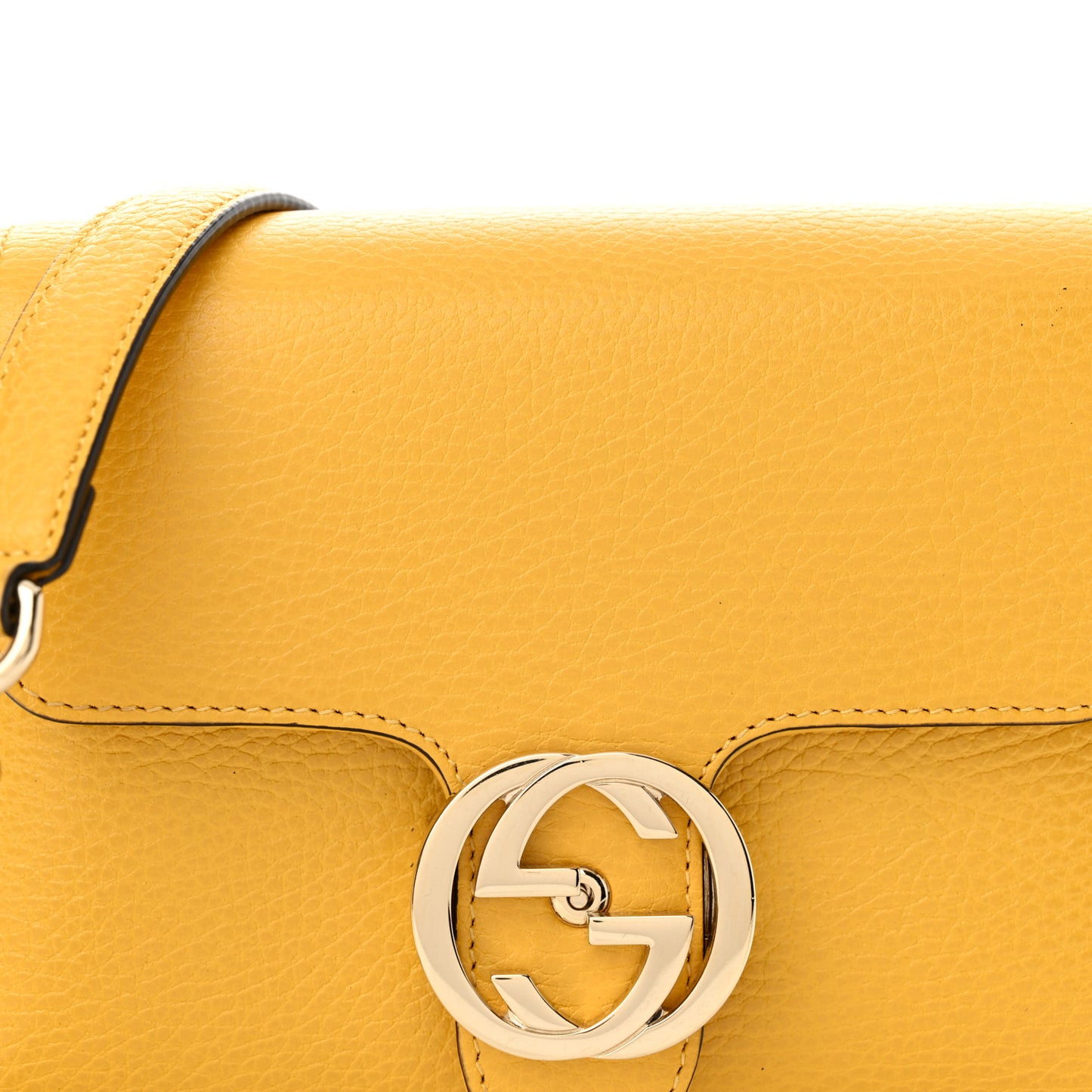 Dollar Calfskin Interlocking G Crossbody Bag New Buttercup