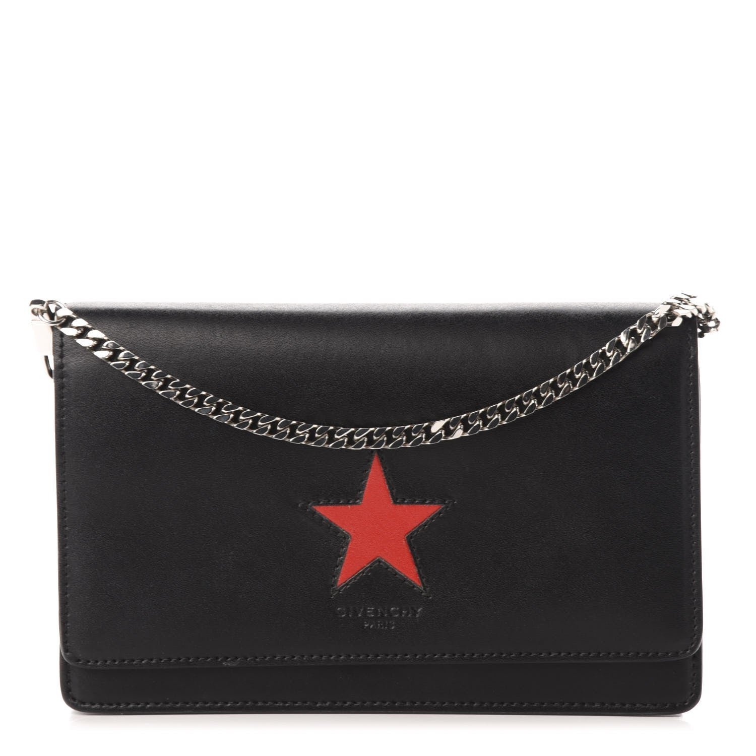 Givenchy Calfskin Star Pandora Chain Wallet Black 1 of 13