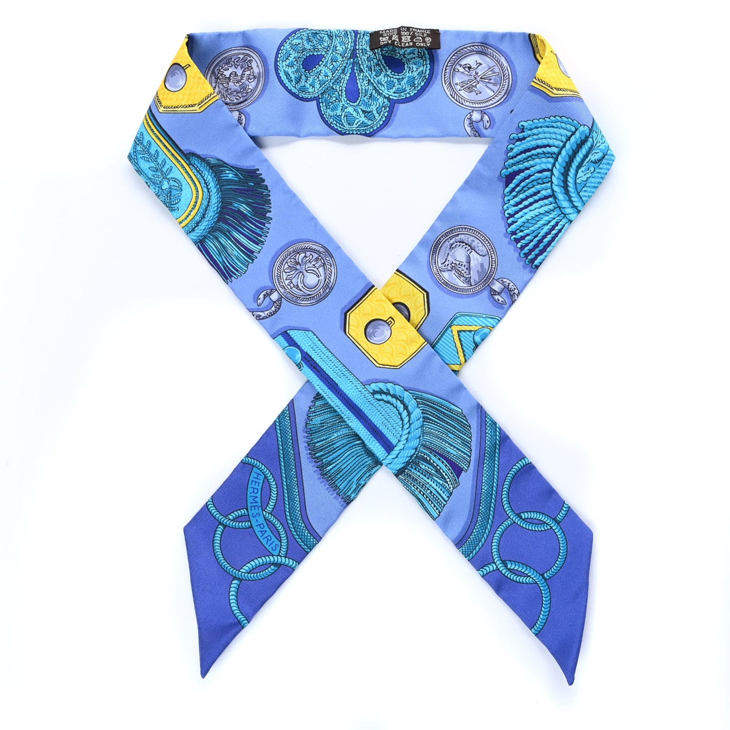 Silk Epaulettes Twilly Lavande Turquoise Jaune